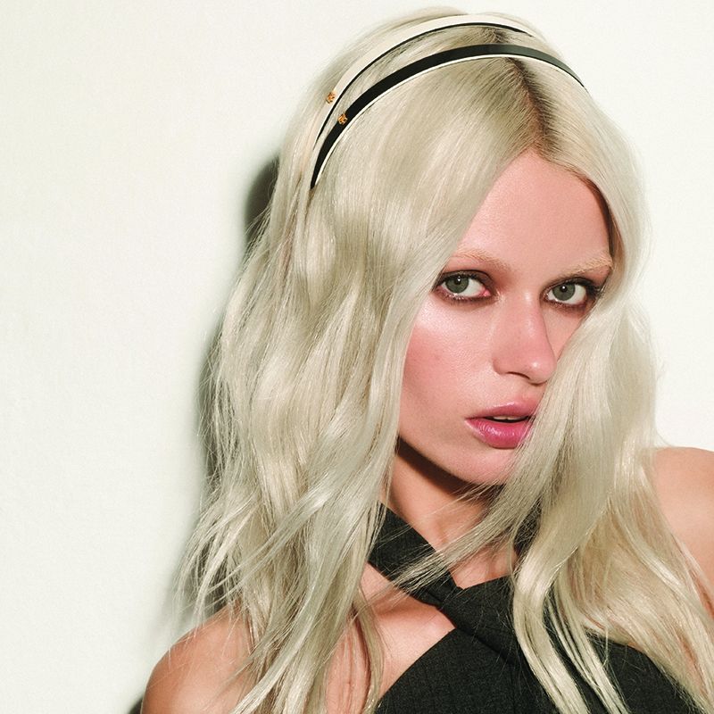 Opaska do włosów biało/czarna mała