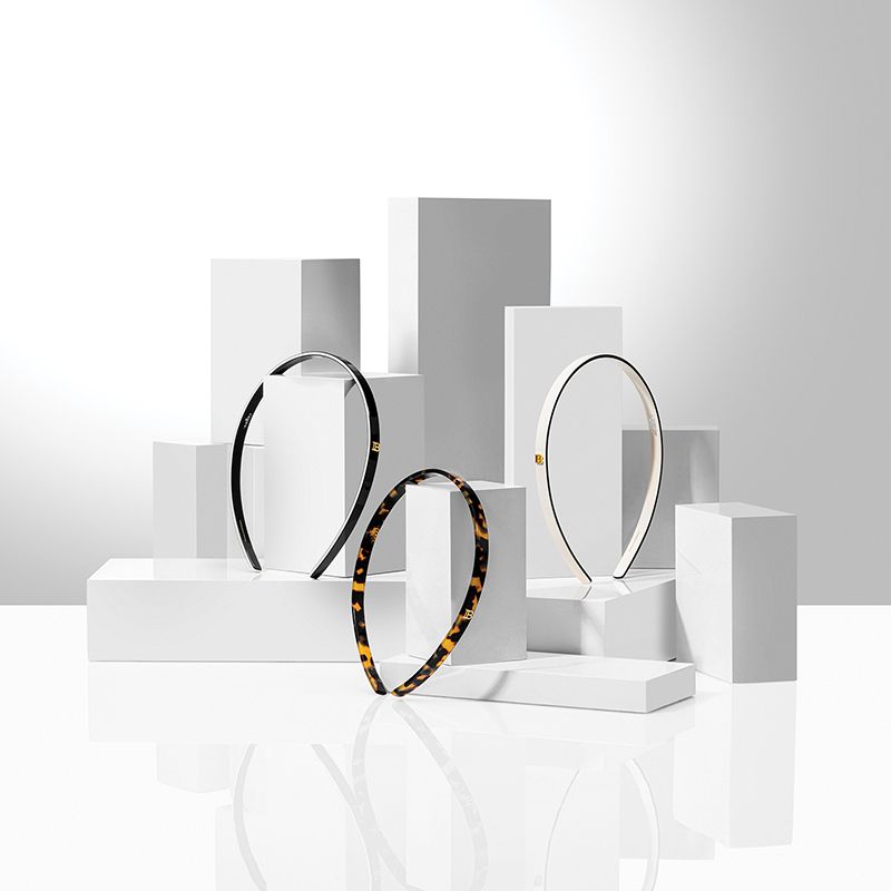 Opaska do włosów czarno/biała mała