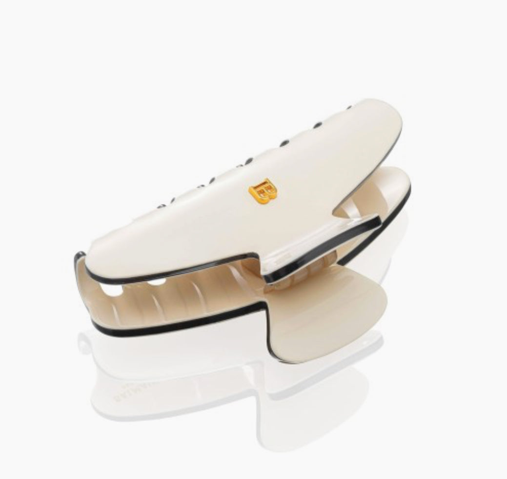 Klamerka do Włosów Kremowo-Czarna Średnia