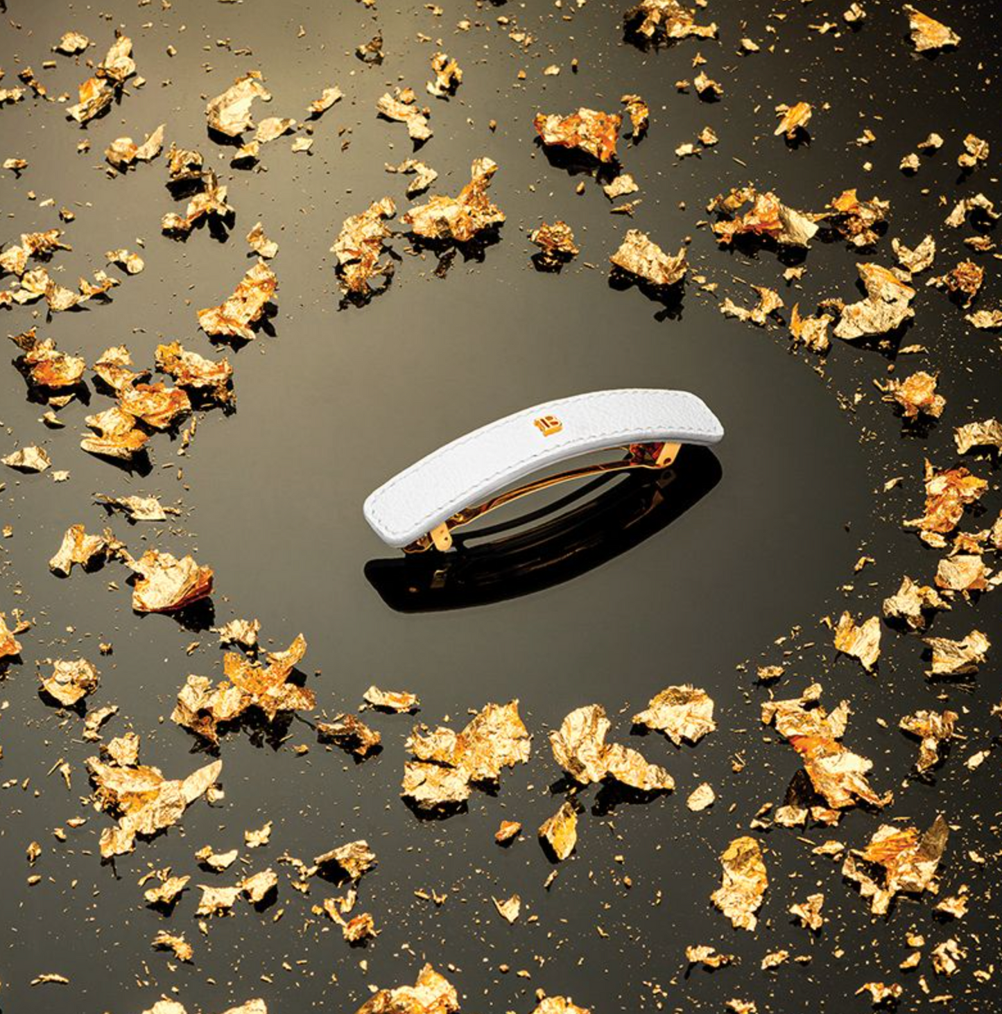 Balmain LE Legacy Klamra do włosów skórzana biała FW24