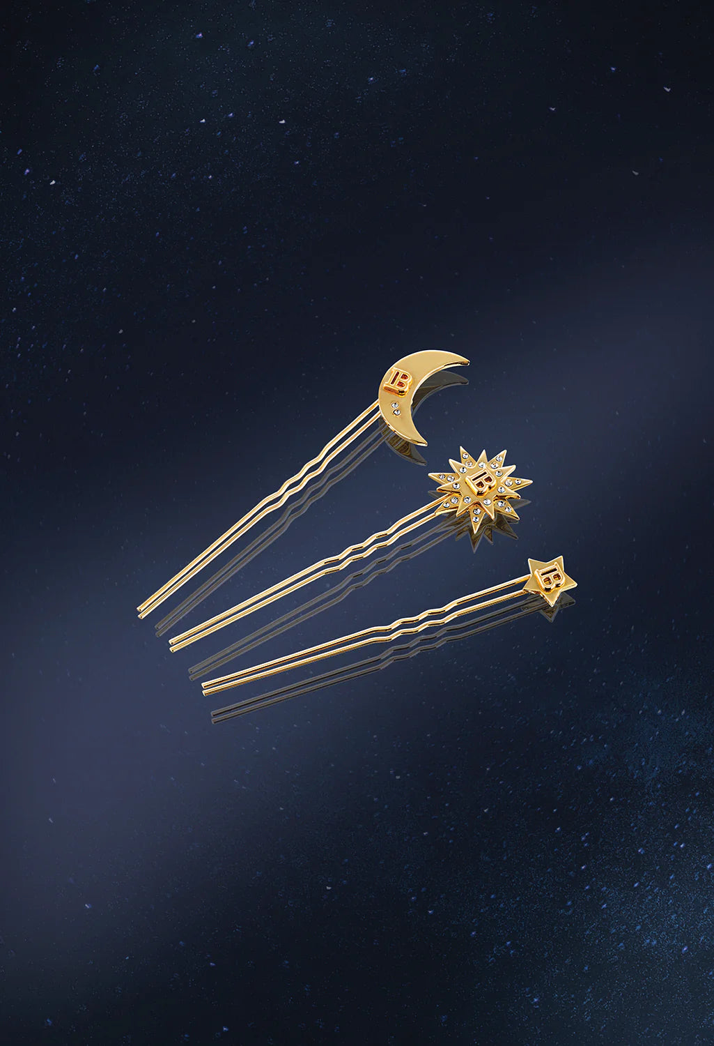 Zestaw 3 wsuwek z ozdobnymi Limited edition pin set gold